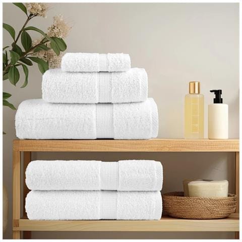 Asciugamani Da Bagno Solund 10 Pz Bianchi 100x200cm 600gsm - Foto 3