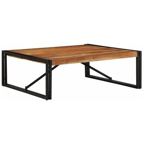 Tavolino Salotto 100x100x35 Cm Legno Massello Di Acacia - Foto 1