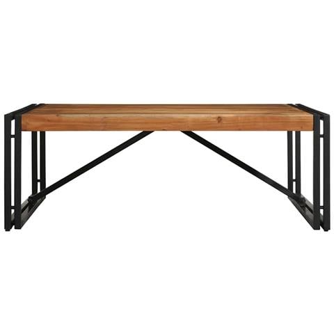 Tavolino Salotto 100x100x35 Cm Legno Massello Di Acacia - Foto 2