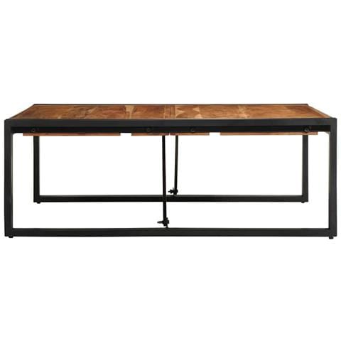 Tavolino Salotto 100x100x35 Cm Legno Massello Di Acacia - Foto 3