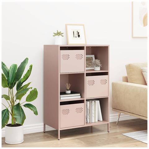 Credenza Rosa 68x39x103,5 Cm In Acciaio - Foto 3