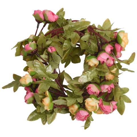 Ghirlande Fiori Artificiali Natale 6 Pz Rosa 215 Cm - Foto 2