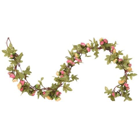 Ghirlande Fiori Artificiali Natale 6 Pz Rosa 215 Cm - Foto 3