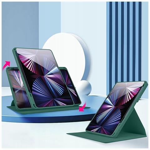 Custodia Verde Per Ipad Air 4/5 Con Supporto Integrato - Elegante E Pratica - Foto 3