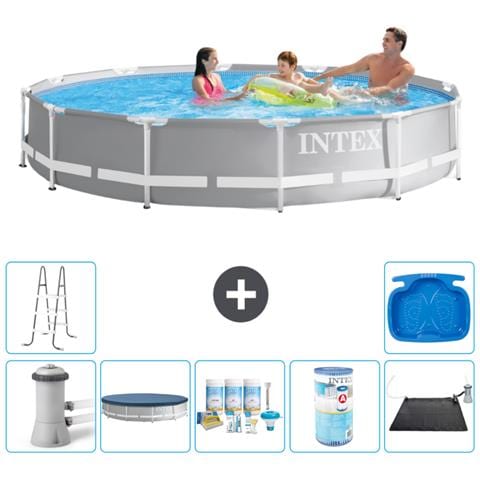 Piscina Fuori Terra - In Giro - 366x76 Cm - Grigio - Include Accessori Coordinati A2085 - Foto 1