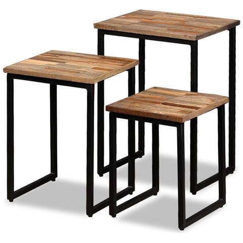 Lusso Casadino -  Set Tavolini A Incastro 3 Pz In Teak Massello Di Recupero - Foto 2