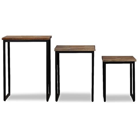 Lusso Casadino -  Set Tavolini A Incastro 3 Pz In Teak Massello Di Recupero - Foto 1