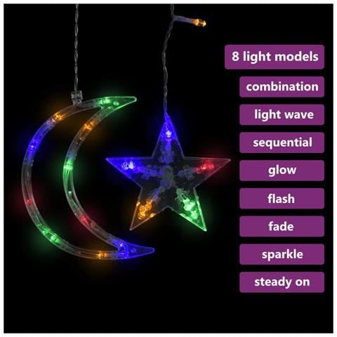 Lusso Casadino -  Luci Fatate Stella E Luna Con Telecomando 138 Led Colorate - Foto 2