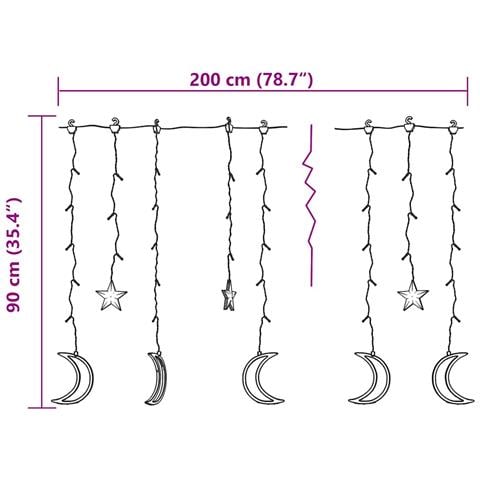 Luci Fatate Stella E Luna Con Telecomando 138 Led Colorate - Foto 8