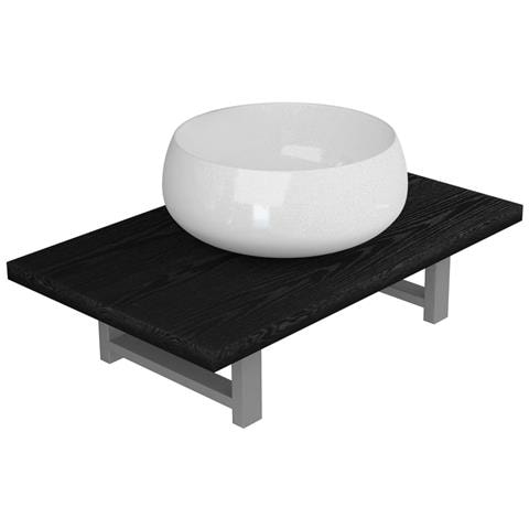 Set Mobili Da Bagno 2 Pz Ceramica Nero - Foto 1