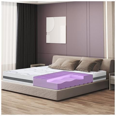 Materasso Singolo 90x200 Cm A Media Rigidita' | Altezza 25 Cm | Tessuto Anallergico E Traspirante | Proprieta' Ortopediche E Automodellanti | Prodotto In Italia - Foto 2