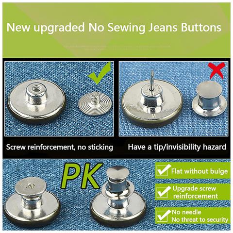 Kit Di Sostituzione Bottoni In Metallo Per Jeans - Senza Cuciture, Rimovibili (confezione Da 12) - Foto 4