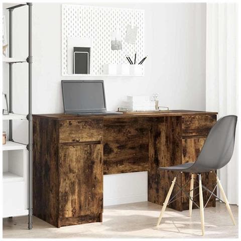 Scrivania Rovere fumé 140x49x76 cm Legno ingegnerizzato - Foto 2
