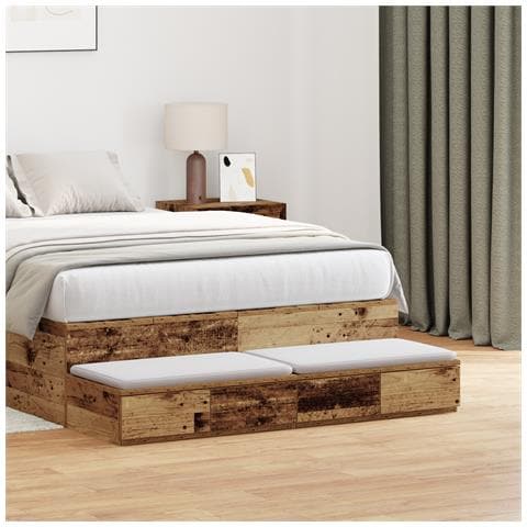 Cassetti Letto Legno Vecchio 120x36,5x16,5 cm Legno Ingegnerizzato - Foto 2