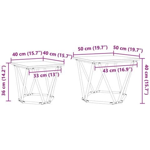 Tavolini 2 pezzi in legno ingegnerizzato rovere - Foto 9