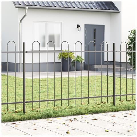 Recinzione per Giardino BOXTEL 4 pz 6,8 x 1 m Grigio - Foto 2