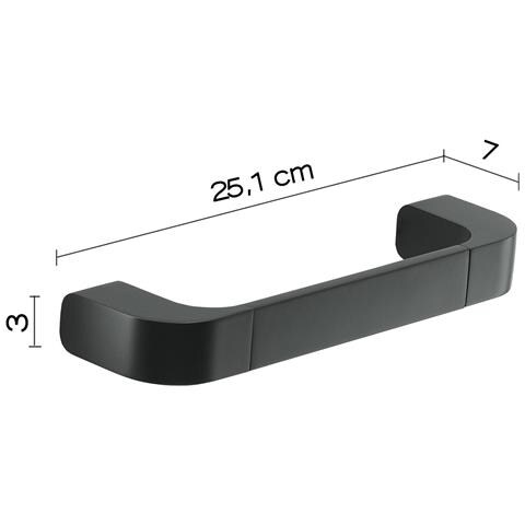 Portasalviette 25 Cm In Ottone, Acciaio Inox E Cromall 3221-25 Serie Outline Nero Opaco - Foto 2