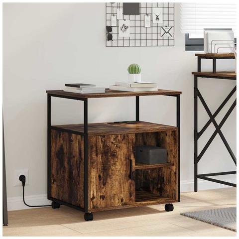 Mobile per Ufficio con ruota Rovere fumo 61 x 46 x 67 cm - Foto 2