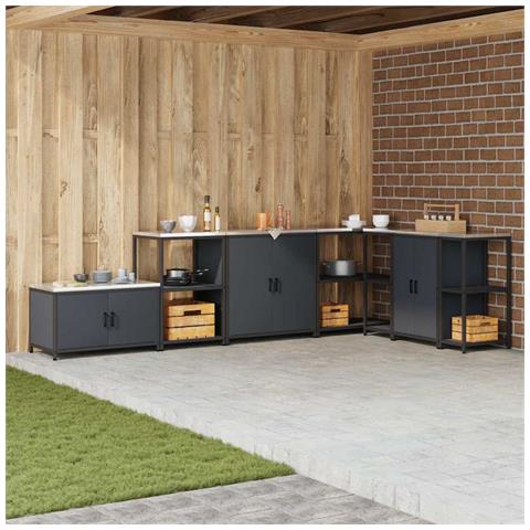 Mensola per il deposito in cucina Antracite Acciaio - Foto 2