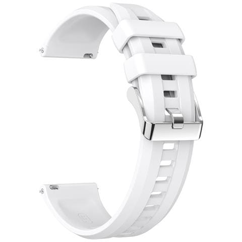 Cinturino Sportivo In Silicone Da 22mm Compatibile Con Huawei Gt6 - Sostituzione A Sgancio Rapido White - Foto 3