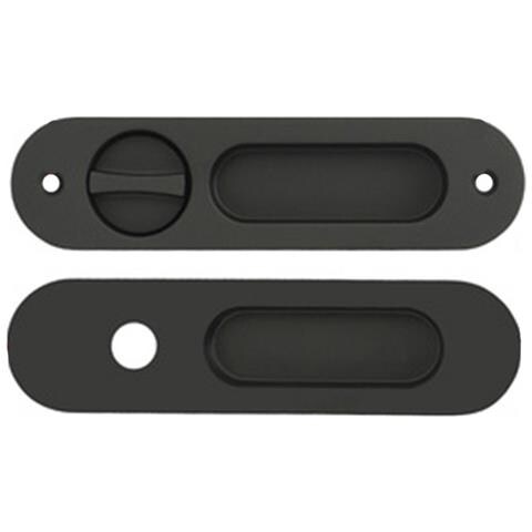 Set Maniglia Scorrevole A Scomparsa - Maniglia Ad Incasso Con Serratura A Mortasa Per Porte Interne Black - Foto 2