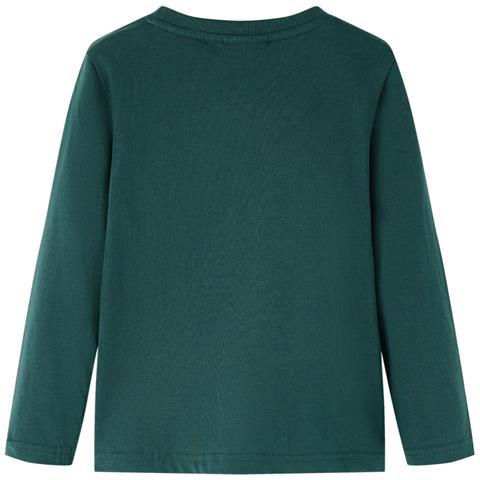 Maglietta da Bambino Maniche Lunghe Verde Scuro 116 - Foto 2