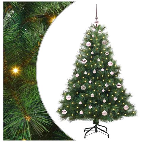 Albero di Natale artificiale con 150 LED Verde 150 cm PE e PVC - Foto 1