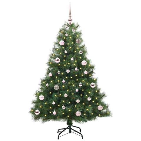 Albero di Natale artificiale con 150 LED Verde 150 cm PE e PVC - Foto 2