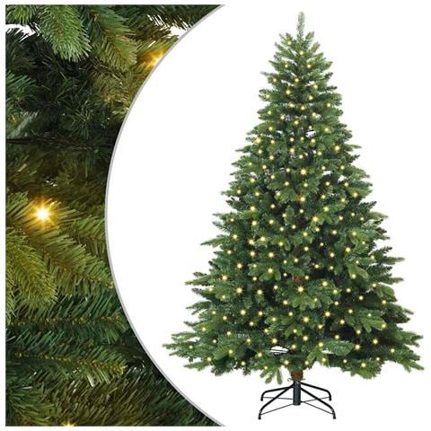 Albero di Natale artificiale con 300 LED Verde 180 cm PE e PVC - Foto 1