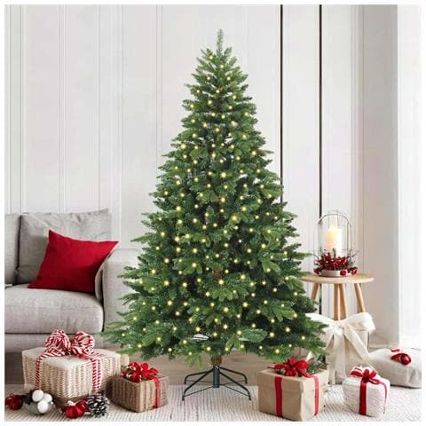 Albero di Natale artificiale con 300 LED Verde 180 cm PE e PVC - Foto 2