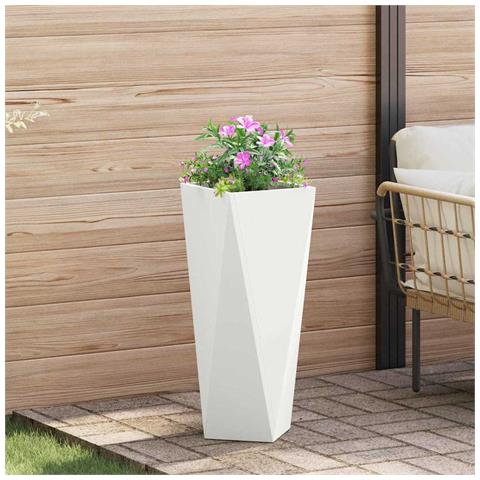 Fioriera Bianco 30 x 30 x 75 cm Acciaio - Foto 2