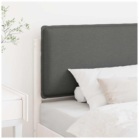 Testiera imbottita Bianco e grigio chiaro 75 cm Pino massello - Foto 2