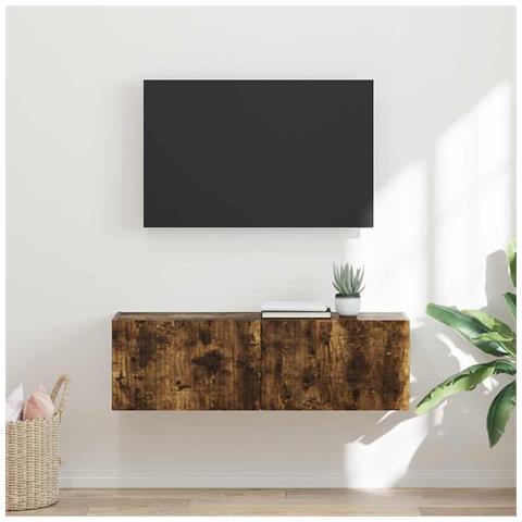 Mobile TV da parete Rovere fumé 60 x 31 x 29.5 cm - Foto 2
