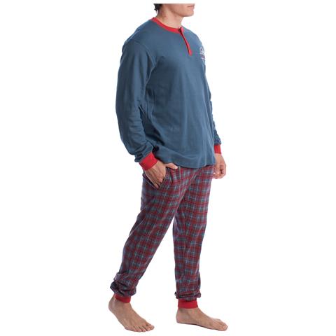 Pigiama Da Uomo In Cotone A Maniche Lunghe Klp4 - Foto 2