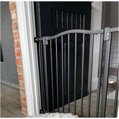Safetots Cancelletto Di Sicurezza Con Parte Superiore Incurvata, 170cm - 179cm, Nero Opaco - Foto 2