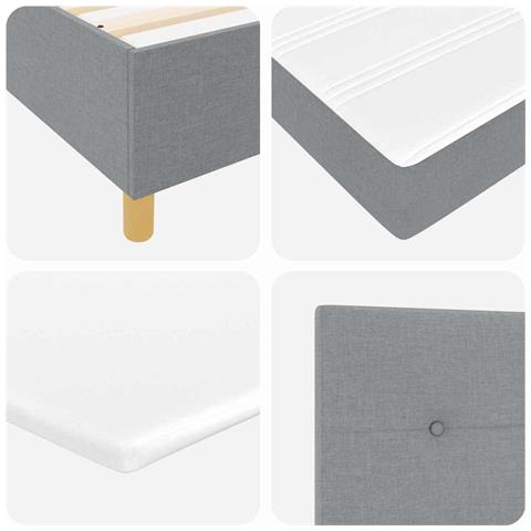 Letto a molle con materasso Grigio chiaro 90 x 190 cm Tessuto - Foto 9