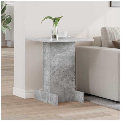 Tavolino Grigio cemento 44,5 x 45 x 55 cm Legno multistrato - Foto 2