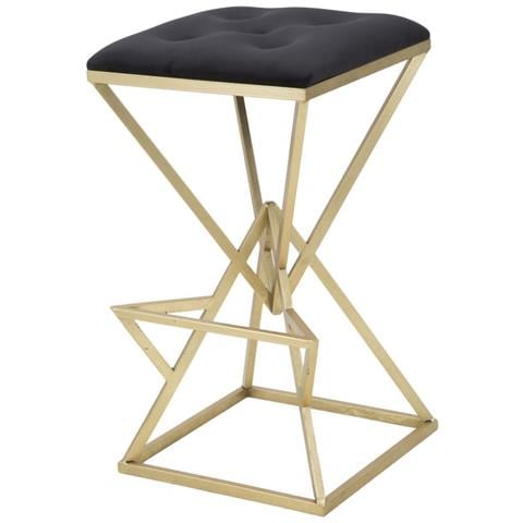 Sgabello Basso Triangoli-oro-metallo-40x40x75 Cm - Foto 2