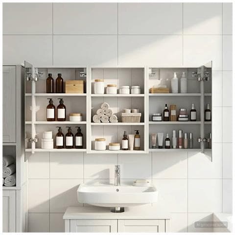 Set di Armadi da Bagno con porta 3 pcs 120 x 10,5 x 60,5 cm - Foto 2