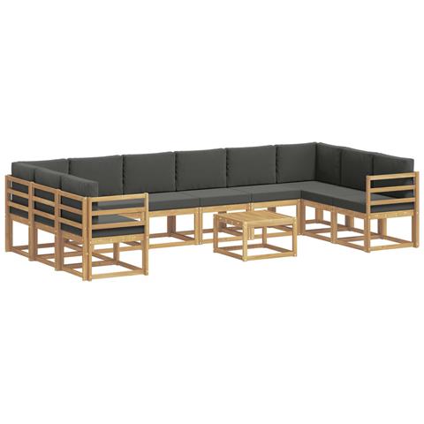 Set di divani da esterno con cuscino 11 pcs Bianco e Antracite - Foto 1