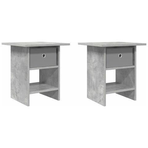 Comodino 2 pcs Grigio cemento 41 x 40 x 45 cm Legno multistrato - Foto 1