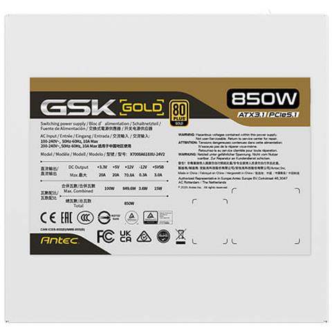 VP PLUS GSK V2 ATX3.1 alimentatore per computer 850 W 20+4 pin ATX ATX Bianco - Foto 2