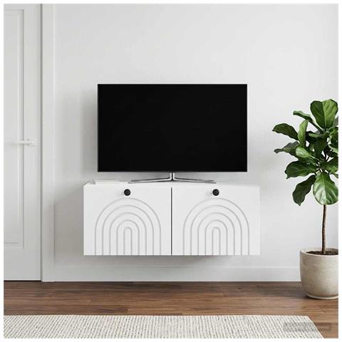 Mobile Porta TV da Muro Bianco 78,5 x 41 x 30 cm - Foto 2