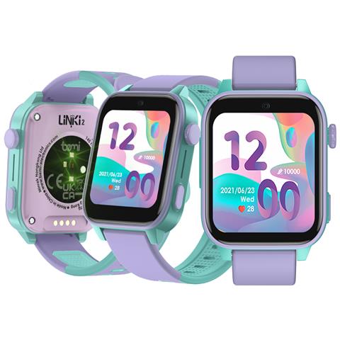 Smartwatch Per Bambini Linki2 / 1.85'' 240x280, 4g /lte, Gps Lbs, Frequenza Cardiaca, O2, Termometro Viola - Foto 1