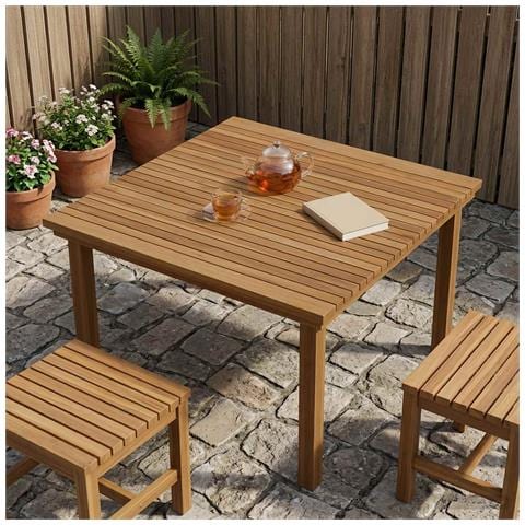Piano del tavolo 90 x 90 x 3,5 cm Quadrato Legno di teak solido - Foto 2