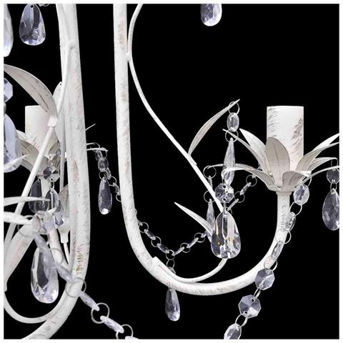 Lampadario da Soffitto Cristallo Elegante Bianco - Foto 2