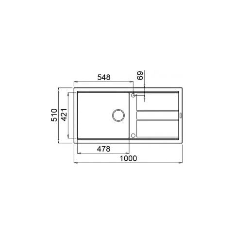 Lavello Best 480 Keratek Plus 100x51 cm 1 vasca con gocciolatoio Colore Dove Grey 93 - Foto 2