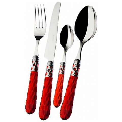Servizio Posate 24 Pz. ""bohemia"" Rosso - Foto 1