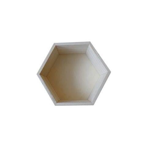 Scaffale Esagonale In Legno 24 X 21 X 10 Cm - Foto 1