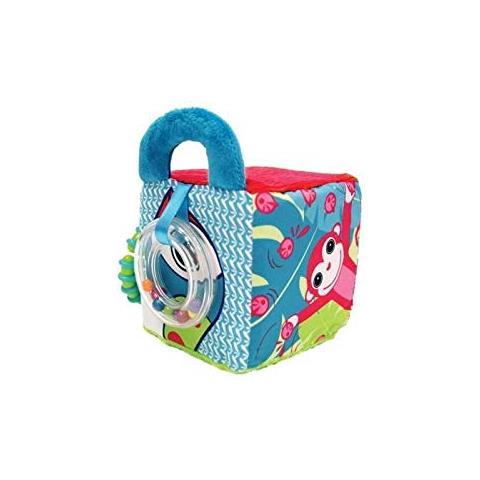 Ludi - Cubo In Tessuto Per Il Risveglio Di Bambino 10 X 10 X 10 Cm. Molteplici Sensoriale Attività Che Attirano La Curiosità. Diversi Colori, Motivi E Texture. Sviluppa Abilità - 30038 - Foto 1